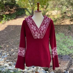 Sahalie Nordic Hooded Sweater Size M